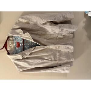 Juniors Mossimo Beige Striped Blazer Jacket with Floral Lining